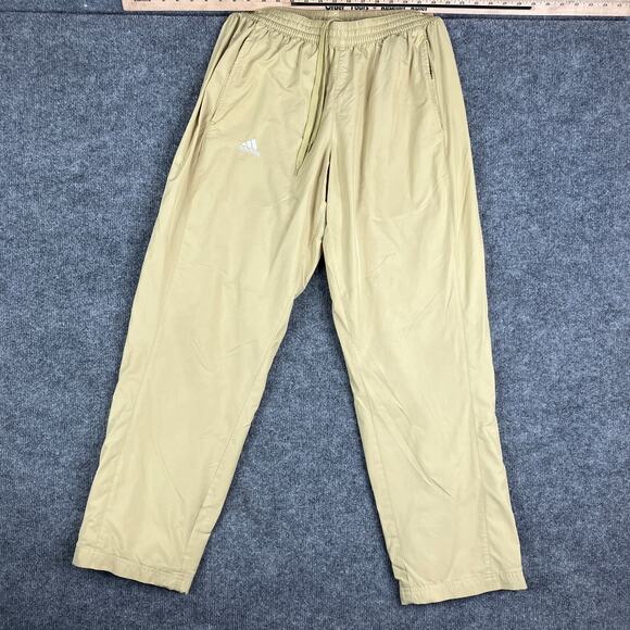 Adidas Track Pants Men's M Beige Lightweight Athletic Elastic Waist Drawstring - Picture 1 of 13